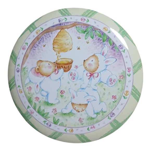 Honney Bunnies Other - Honey Bunnies Bulged Tin  Pattern Cookies Cup